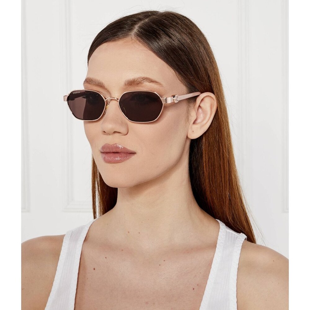 NEW GUCCI GG1593S 003 WOMEN BROWN SUNGLASSES GUCCI - Picture 2 of 12